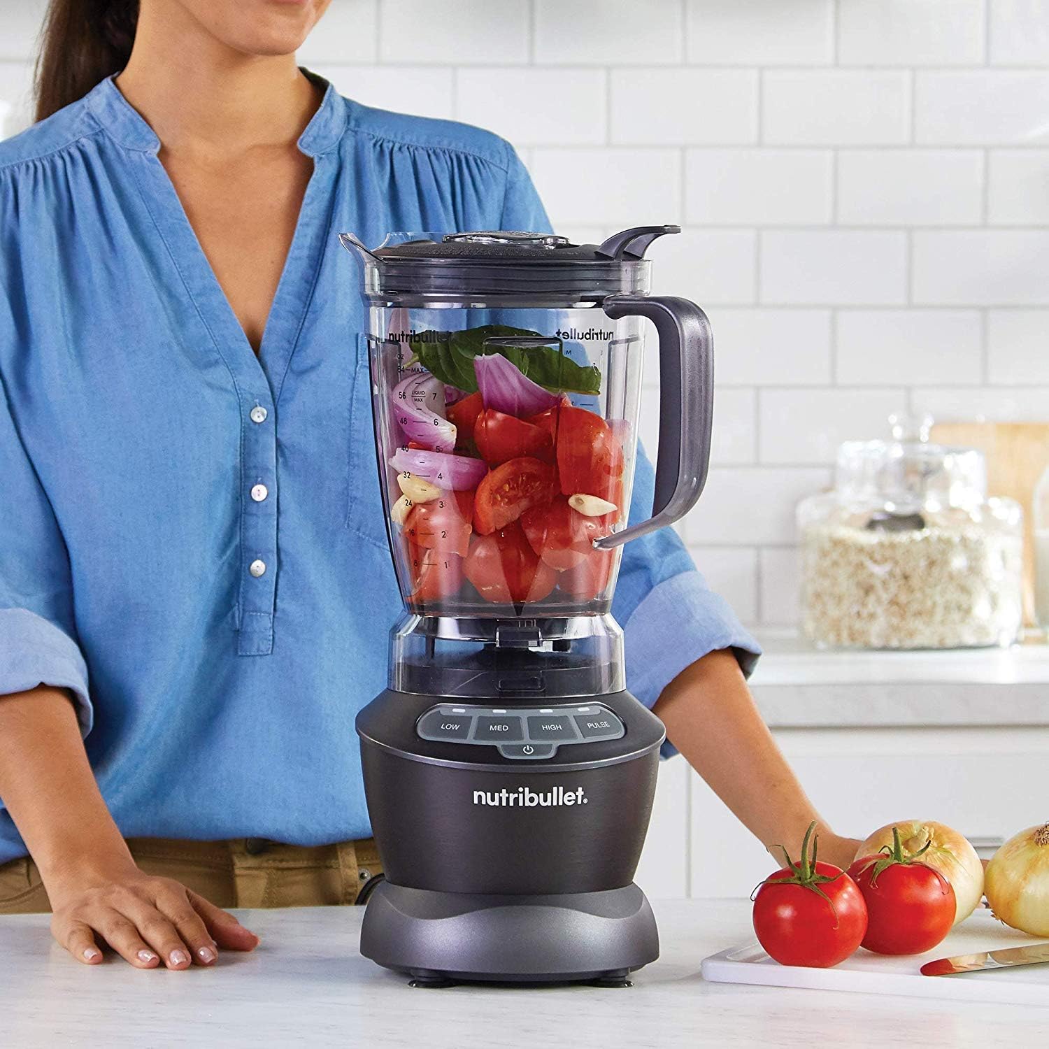 NutriBullet Full Size Blender + Combo , 7 Piece Set, Multi-Function High Speed Blender, Mixer System with Nutrient Extractor, Smoothie Maker, Dark Grey, 1000 Watts خلاط بالحجم الكامل عالي السرعة متعدد الوظائف من نوتري بوليت بقدرة 1000 واط NutriBullet Full Size Blender + Combo , 7 Piece Set, Multi-Function High Speed Blender, Mixer System with Nutrient Extractor, Smoothie Maker, Dark Grey, 1000 Watts خلاط بالحجم الكامل عالي السرعة متعدد الوظائف من نوتري بوليت بقدرة 1000 واط